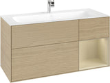 Villeroy & Boch Finion Waschbeckenunterschrank Glossy White Lacquer 1196 mm mit LED-Beleuchtung