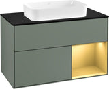 Villeroy & Boch Waschtischunterschrank Finion F252G 1000 mm Glossy White Lacquer mit LED-Beleuchtung