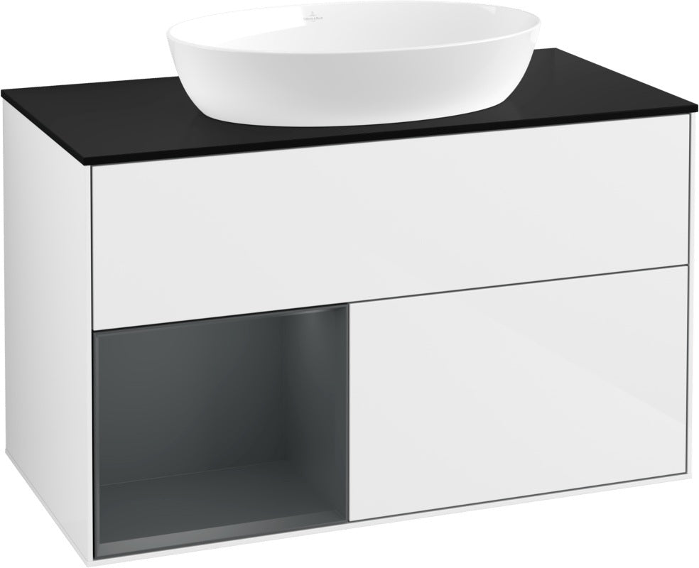 Villeroy & Boch Waschtischunterschrank Finion FA12G 1000 mm Glossy White Lacquer mit Beleuchtung