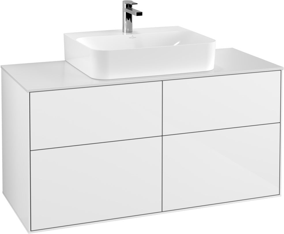 Villeroy & Boch Finion Waschtischunterschrank 1200 mm Glossy White Lacquer mit 4 Auszügen