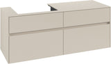 Villeroy & Boch Waschbeckenunterschrank Collaro C085 B0 1400 mm Cashmere Grey mit Beleuchtung