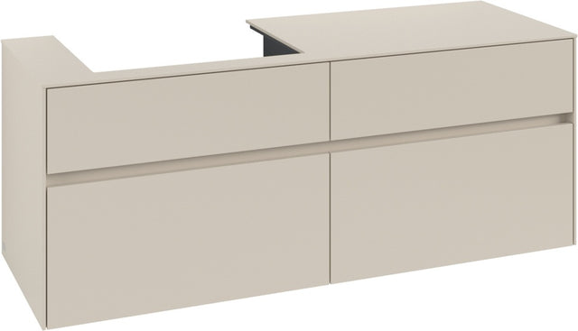 Villeroy & Boch Waschbeckenunterschrank Collaro C085 B0 1400 mm Cashmere Grey mit Beleuchtung