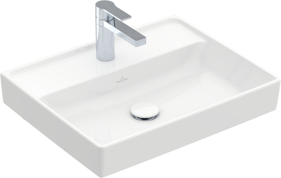 Villeroy & Boch Wandwaschbecken Collaro 550x440mm Weiß Alpin – Rechteck, TitanCeram, ohne Überlauf