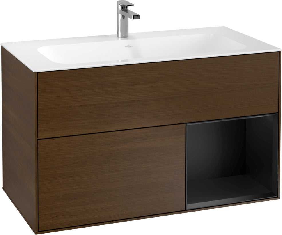 Villeroy & Boch Finion Waschtischunterschrank 996 mm Glossy White Lacquer mit LED-Beleuchtung