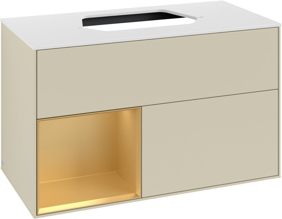 Villeroy & Boch Waschtischunterschrank Finion G361H F 1000 mm White Matt Lacquer mit Beleuchtung