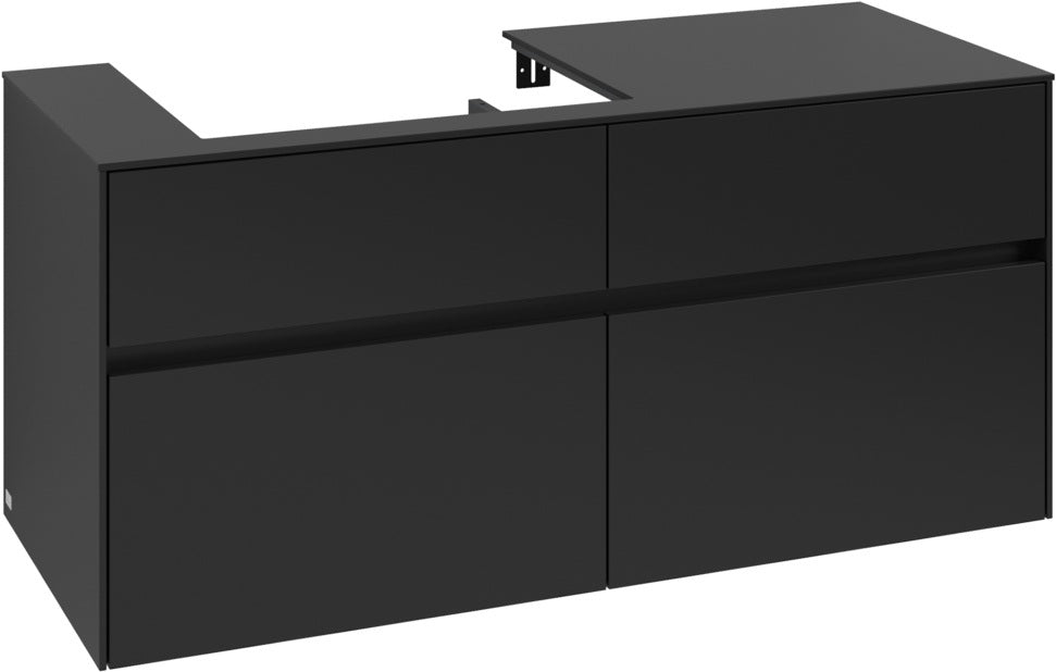 Villeroy & Boch Waschtischunterschrank Collaro C082 B0 1200 mm Volcano Black mit Beleuchtung