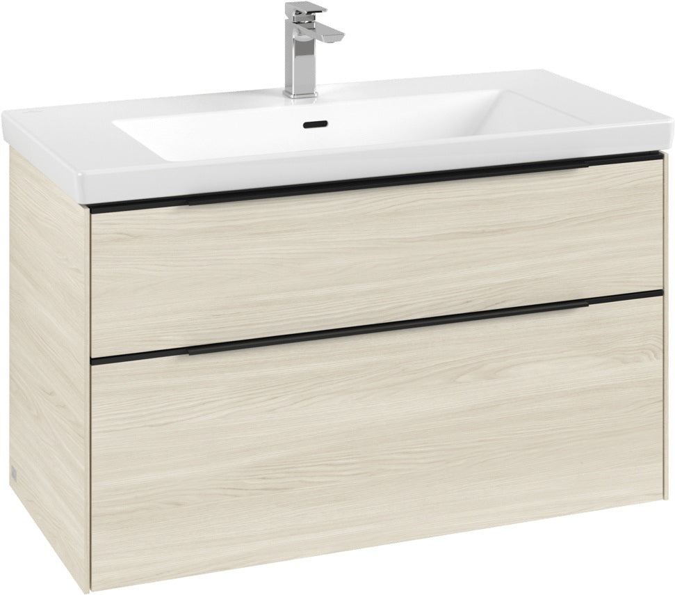 Villeroy & Boch Subway 3.0 Waschtischunterschrank C570L0 Brilliant White mit LED-Beleuchtung und SoftClosing