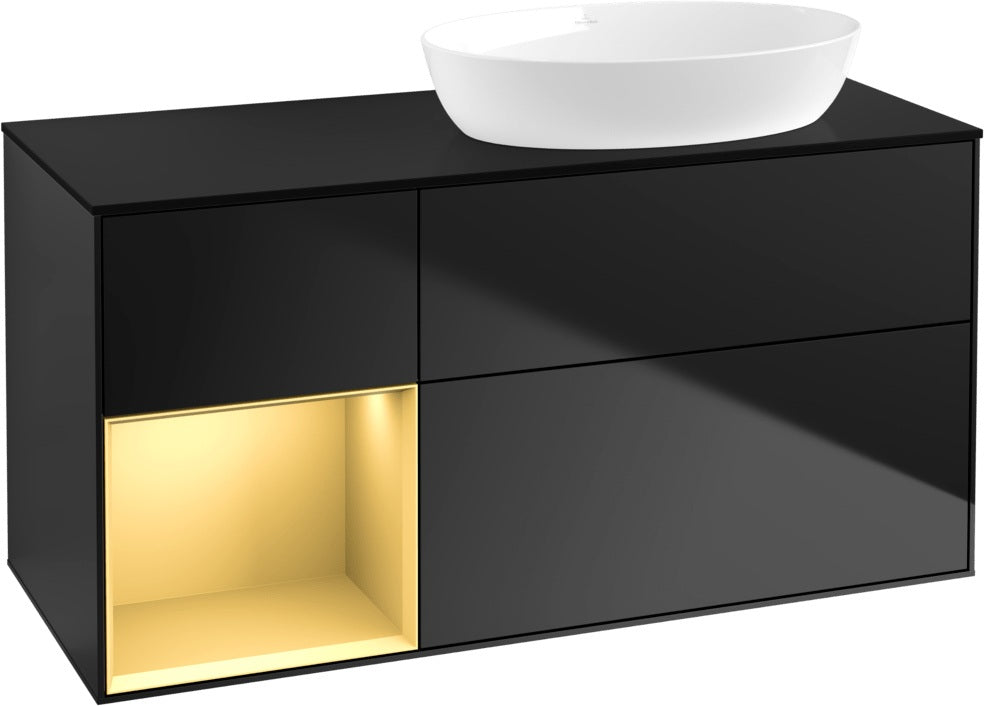 Villeroy & Boch Waschtischunterschrank Finion FA42G 1200 mm Glossy White Lacquer mit Beleuchtung