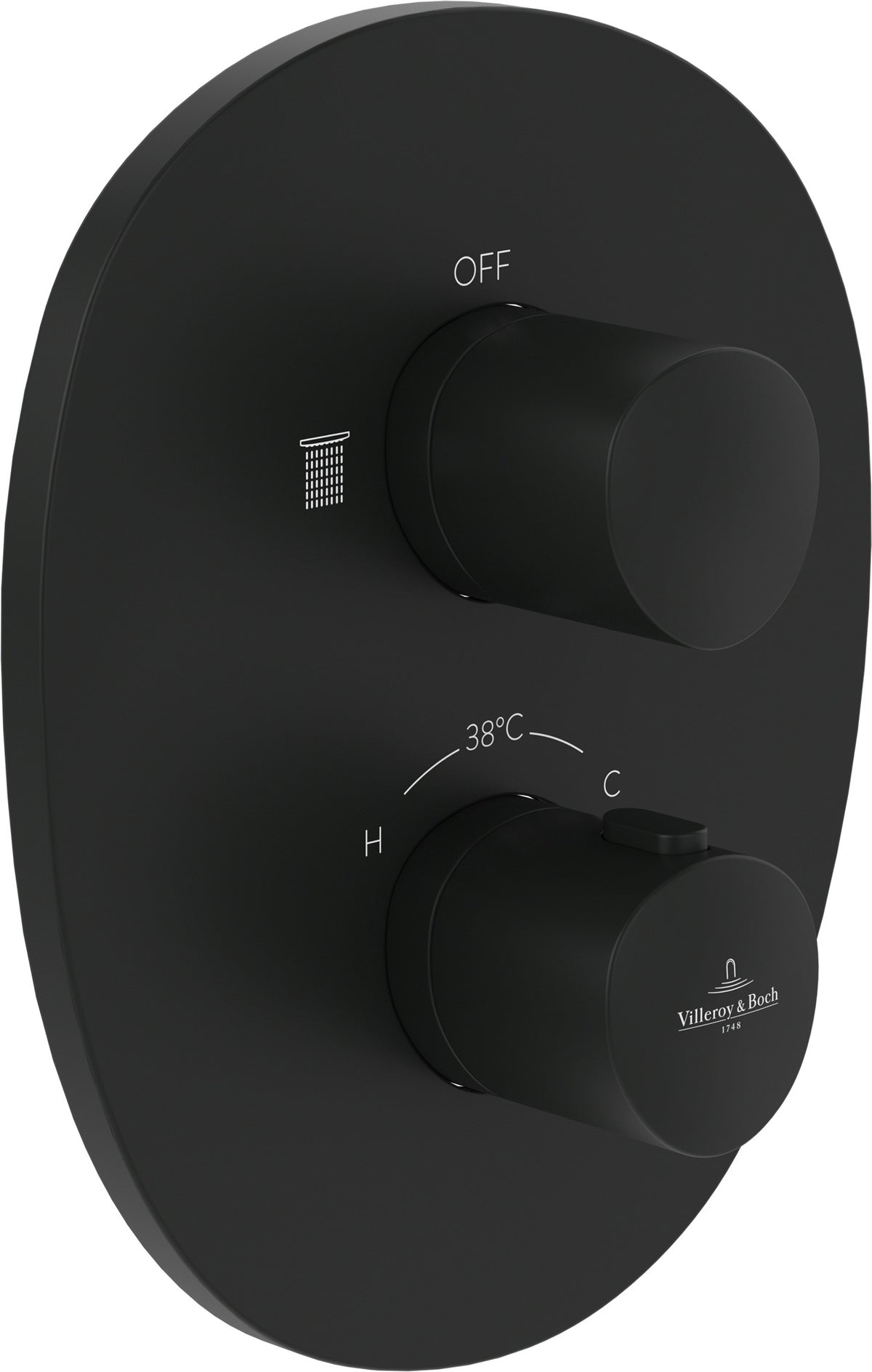 Villeroy & Boch Antao Unterputz-Thermostat mit Einwege-Mengenregulierung, rund, Chrom