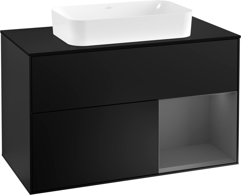 Villeroy & Boch Waschtischunterschrank Finion F252G 1000 mm Glossy White Lacquer mit LED-Beleuchtung
