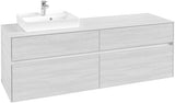 Villeroy & Boch Collaro Waschtischunterschrank 1600 mm Black Matt Lacquer, 4 Auszüge, Becken links