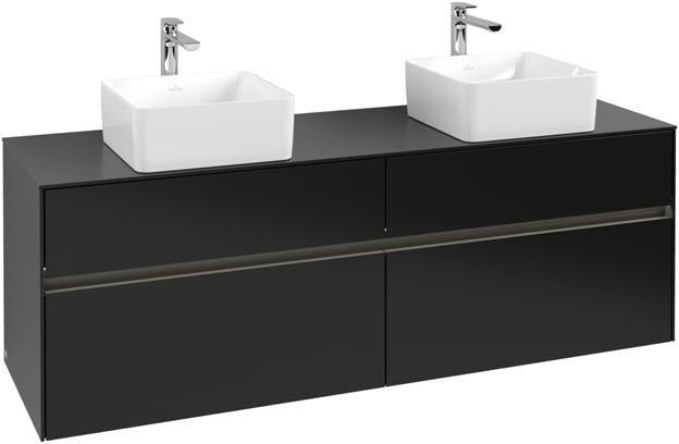 Villeroy & Boch Collaro Waschtischunterschrank 1600 mm Truffle Grey mit LED-Beleuchtung