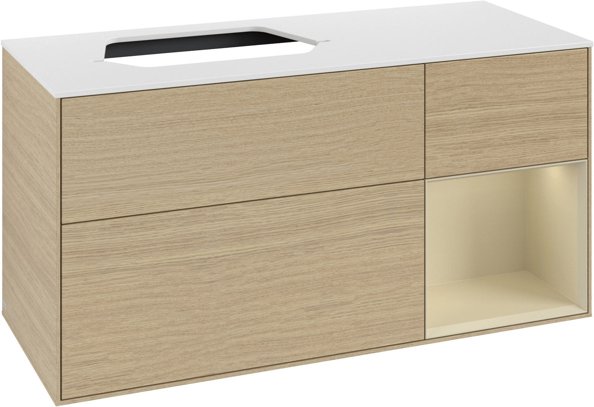 Villeroy & Boch Waschtischunterschrank Finion F401G 1200 mm Glossy White Lacquer mit Beleuchtung