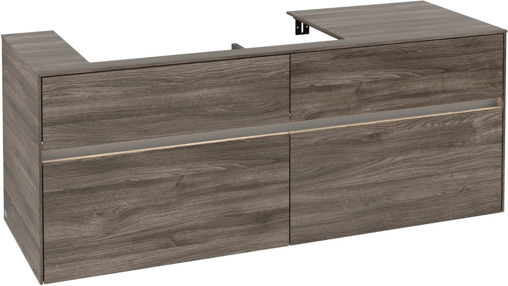 Villeroy & Boch Waschtischunterschrank Collaro C089 B0 1400 mm Stone Oak mit Beleuchtung