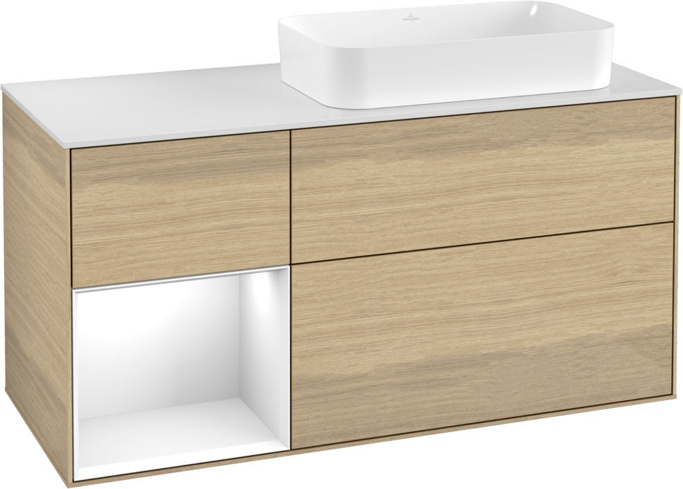 Villeroy & Boch Waschtischunterschrank Finion F271G 1200 mm Glossy White Lacquer mit Beleuchtung