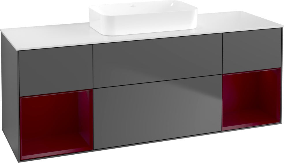 Villeroy & Boch Finion Waschtischunterschrank 1600 mm Glossy White Lacquer mit Beleuchtung