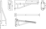 Villeroy & Boch ViCare Klappgriff 921717 – Stützgriff 750 mm, verchromt, Wandmontage, 130 kg