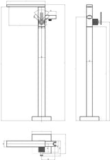 Villeroy & Boch Mettlach Einhebel-Badewannenarmatur TVT12600 – Eckig, Chrom, Standmontage