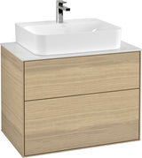 Villeroy & Boch Finion Waschbeckenunterschrank 800 mm Glossy White Lacquer – Wandmontage, 2 Auszüge