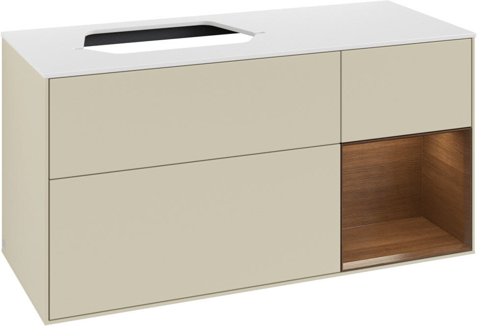 Villeroy & Boch Waschtischunterschrank Finion F401G 1200 mm Glossy White Lacquer mit Beleuchtung