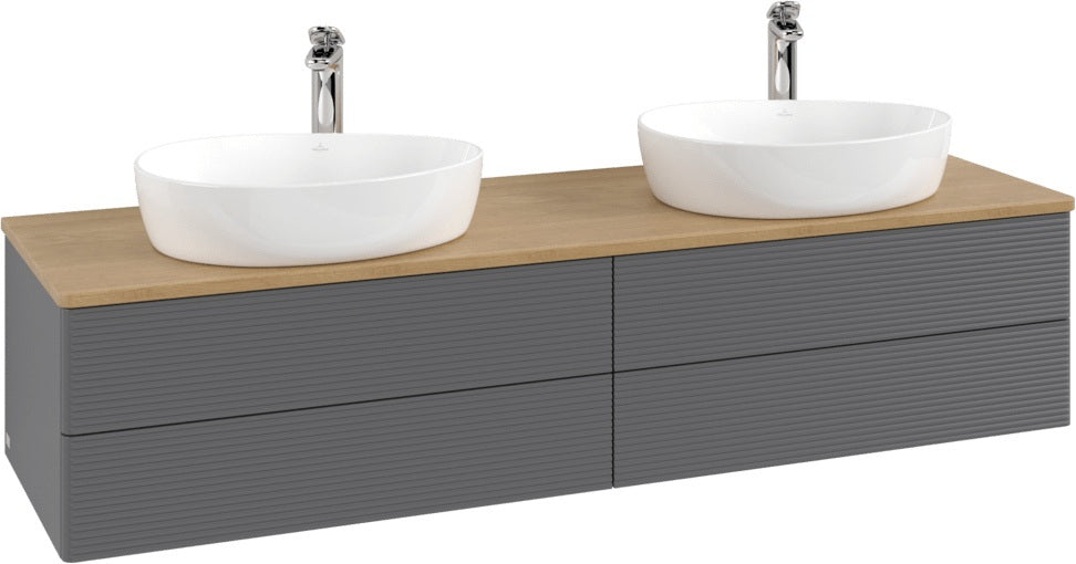 Villeroy & Boch Antao Waschtischunterschrank 1600 mm Anthracite Matt mit LED-Beleuchtung