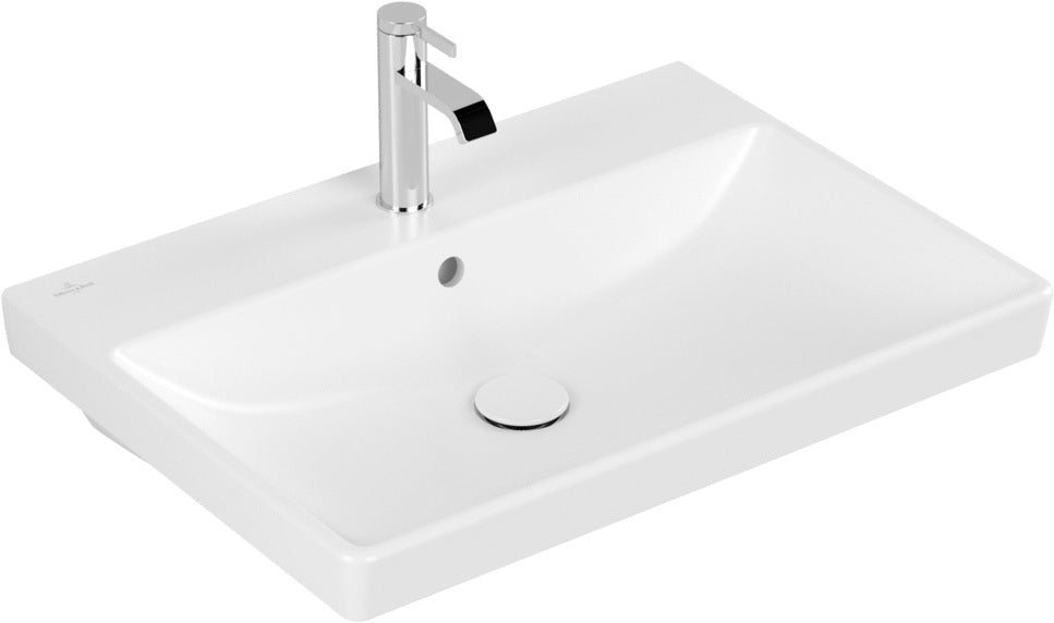 Villeroy & Boch Avento Wandwaschbecken 650x470 mm Weiß Alpin Rechteck mit Überlauf
