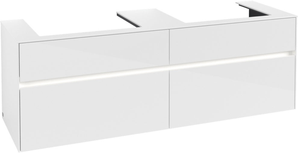 Villeroy & Boch Waschbeckenunterschrank Collaro C024 B0 1600 mm Glossy White mit LED-Beleuchtung