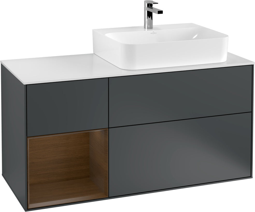 Villeroy & Boch Waschtischunterschrank Finion G141G 1200 mm Glossy White mit LED-Beleuchtung