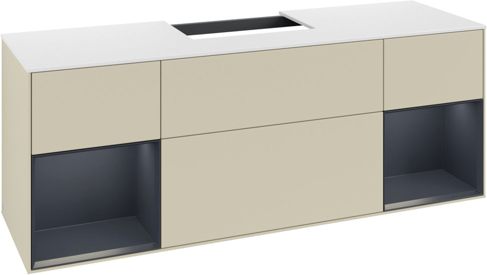 Villeroy & Boch Finion Waschtischunterschrank 1600 mm Glossy White Lacquer mit Beleuchtung