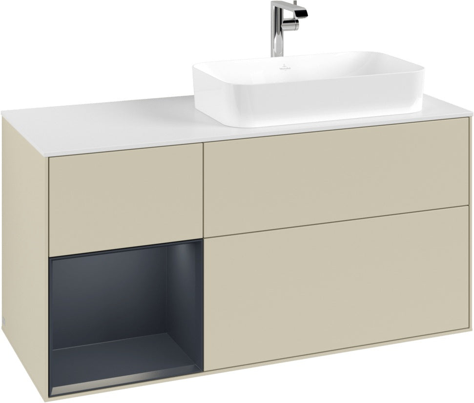 Villeroy & Boch Finion Waschbeckenunterschrank 1200 mm Glossy White Lacquer mit LED-Beleuchtung