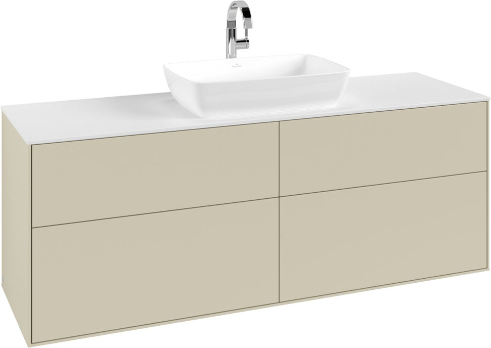 Villeroy & Boch Finion Waschbeckenunterschrank 1600 mm Glossy White Lacquer mit Beleuchtung
