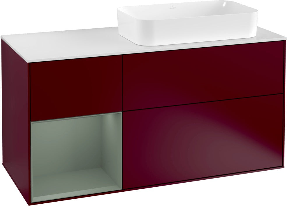Villeroy & Boch Finion Waschbeckenunterschrank 1200 mm Glossy White Lacquer mit LED-Beleuchtung
