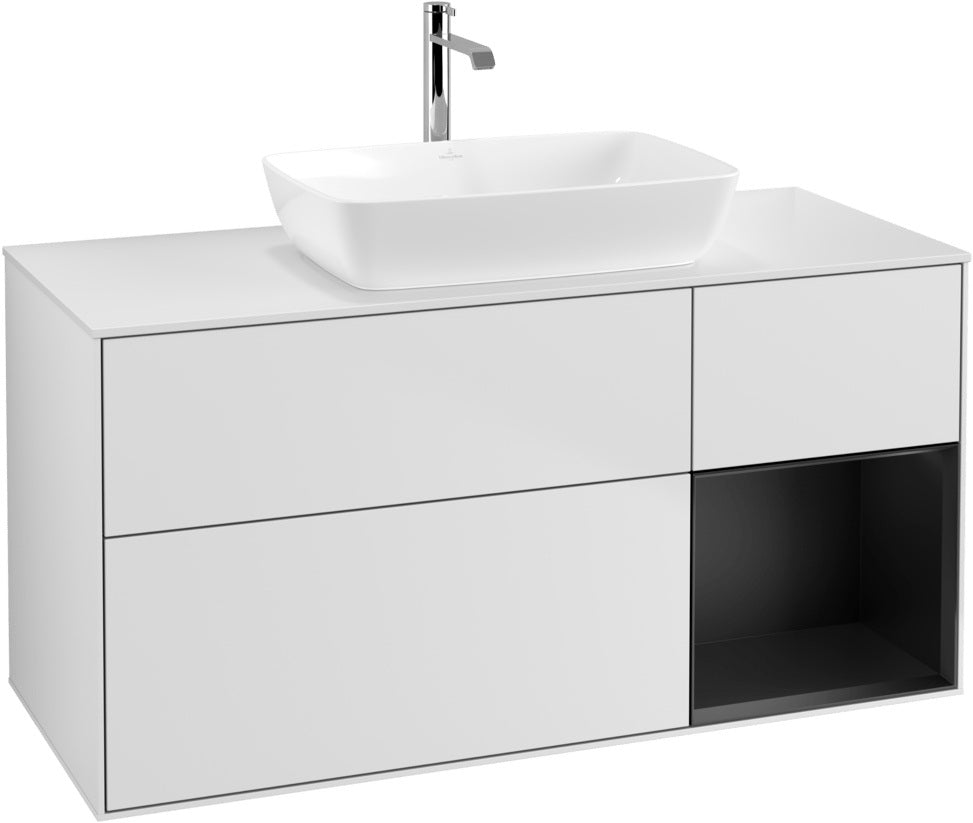 Villeroy & Boch Waschtischunterschrank Finion G831G 1200 mm Glossy White Lacquer mit Beleuchtung