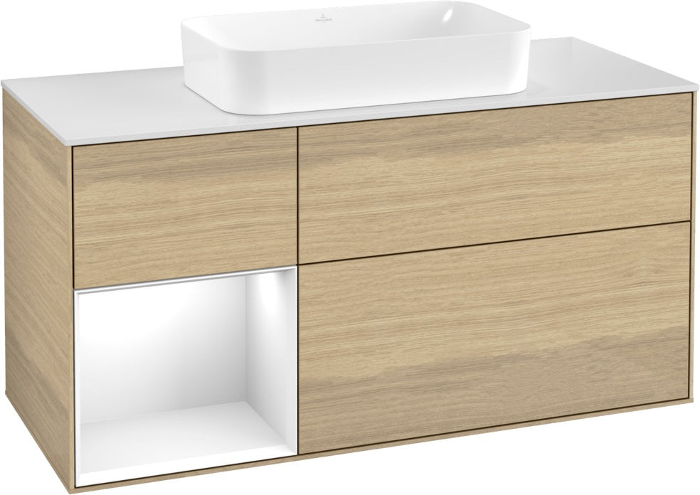 Villeroy & Boch Finion Waschbeckenunterschrank 1200 mm Walnut Veneer mit Beleuchtung