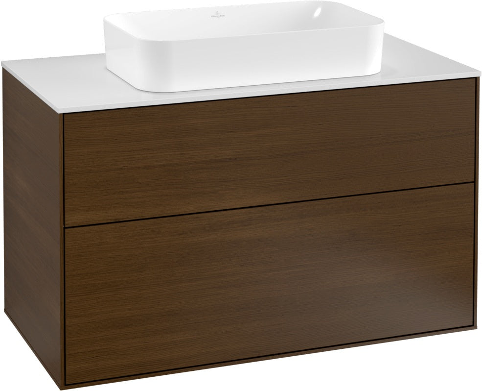Villeroy & Boch Finion Waschtischunterschrank G23100GF 1000 mm Glossy White mit LED-Beleuchtung