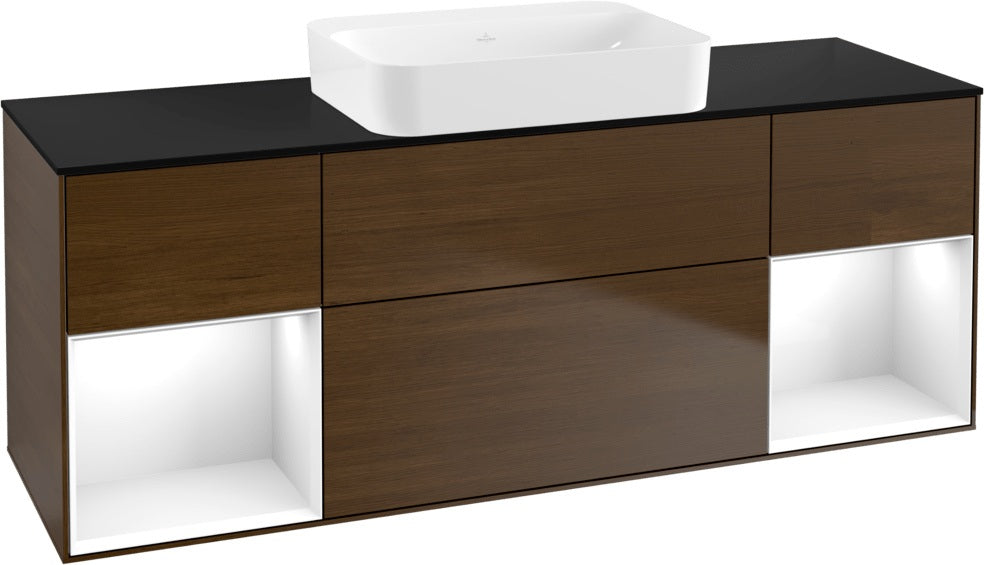 Villeroy & Boch Finion Waschbeckenunterschrank 1600 mm Glossy White Lacquer mit Beleuchtung