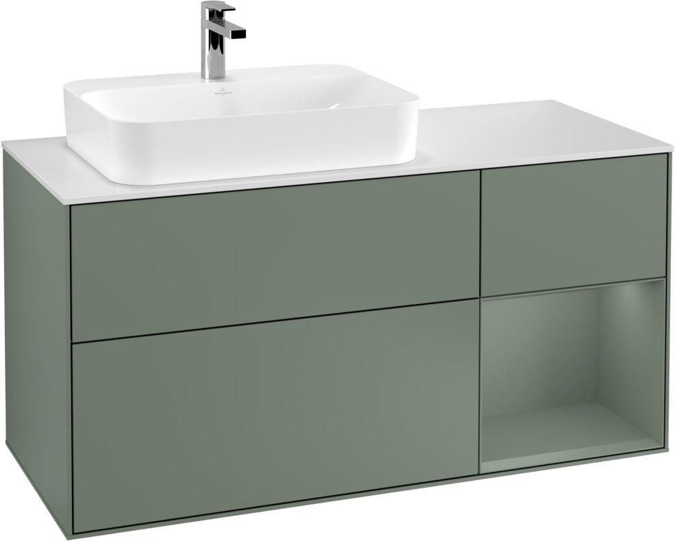 Villeroy & Boch Waschtischunterschrank Finion F401G 1200 mm Glossy White Lacquer mit Beleuchtung