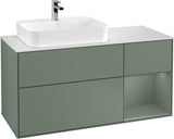 Villeroy & Boch Waschtischunterschrank Finion F401G 1200 mm Glossy White Lacquer mit Beleuchtung