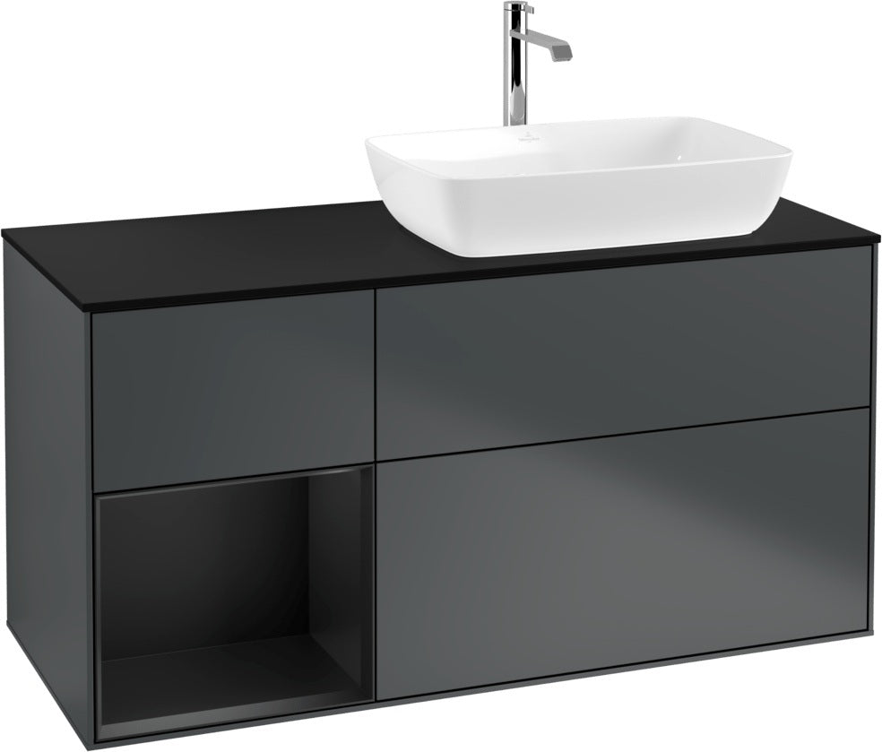 Villeroy & Boch Finion Waschtischunterschrank 1200 mm Glossy White Lacquer mit Beleuchtung