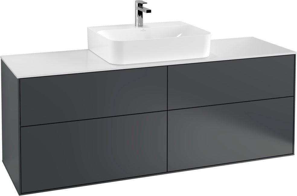 Villeroy & Boch Finion Waschtischunterschrank 1600 mm Anthrazit Matt mit Beleuchtung