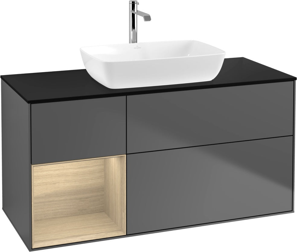 Villeroy & Boch Finion Waschtischunterschrank 1200 mm Glossy White Lacquer mit Beleuchtung