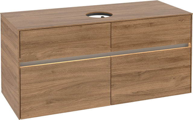 Villeroy & Boch Waschtischunterschrank Collaro C041 B0 1200 mm Kansas Oak mit Beleuchtung