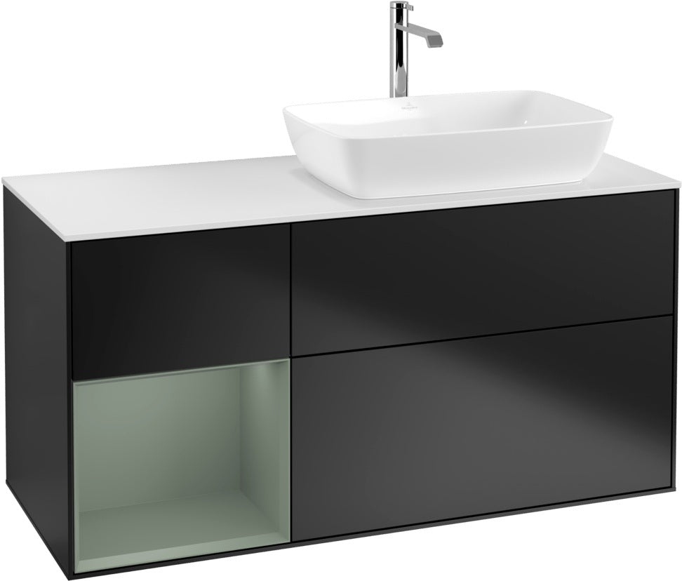 Villeroy & Boch Finion Waschbeckenunterschrank 1200 mm Glossy White Lacquer mit Beleuchtung