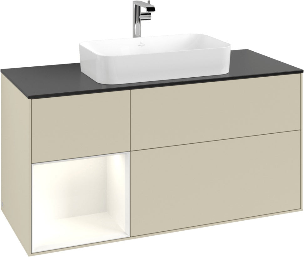 Villeroy & Boch Finion Waschtischunterschrank 1200 mm Glossy White Lacquer mit LED-Beleuchtung