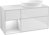 Villeroy & Boch Finion Waschtischunterschrank 1200 mm Glossy White Lacquer mit Beleuchtung