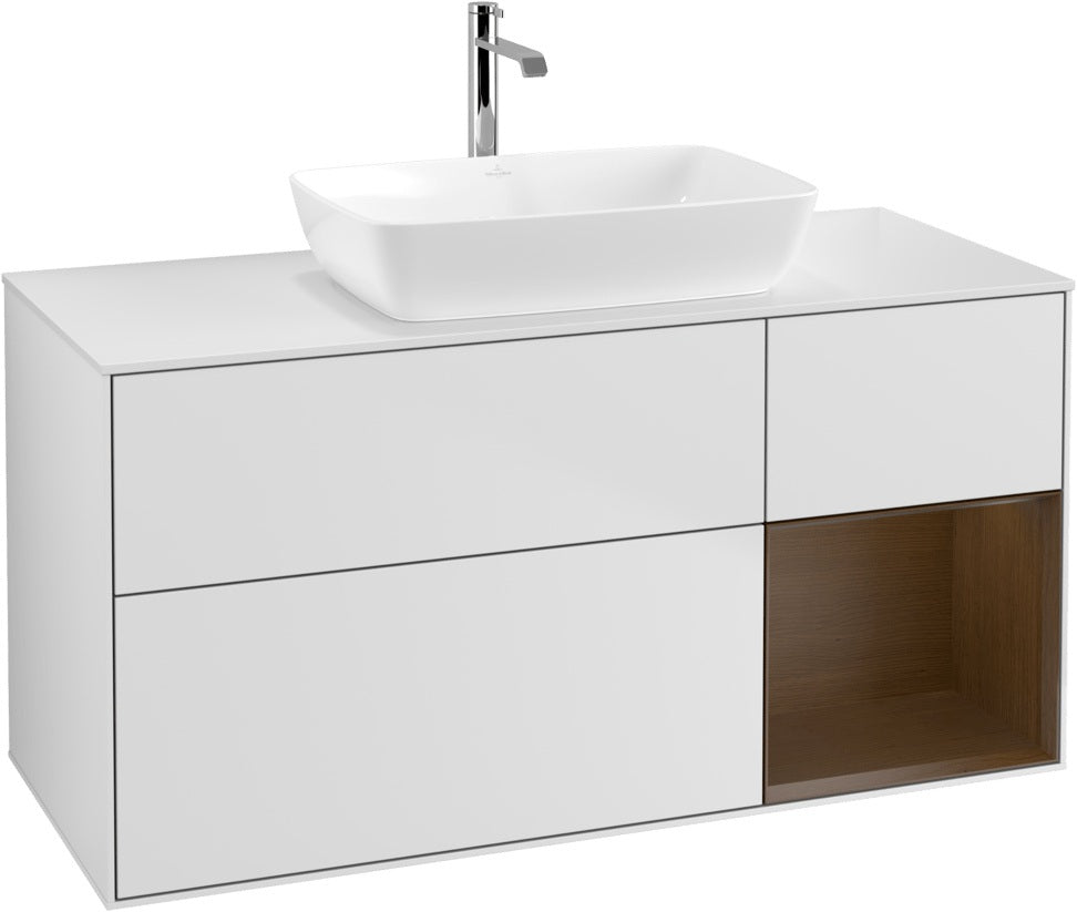 Villeroy & Boch Waschtischunterschrank Finion G831G 1200 mm Glossy White Lacquer mit Beleuchtung