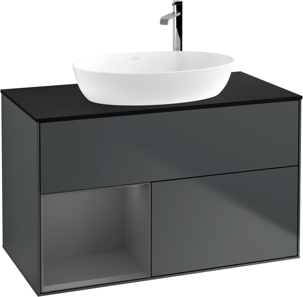 Villeroy & Boch Finion Waschbeckenunterschrank G892G 1000 mm Glossy White Lacquer mit Beleuchtung