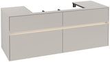 Villeroy & Boch Collaro Waschtischunterschrank 1400 mm mit LED-Beleuchtung und 4 Auszügen in Truffle Grey