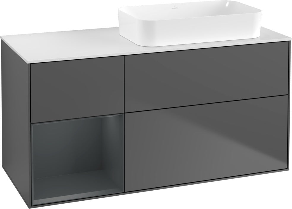 Villeroy & Boch Finion Waschtischunterschrank 1200 mm Glossy White mit Beleuchtung