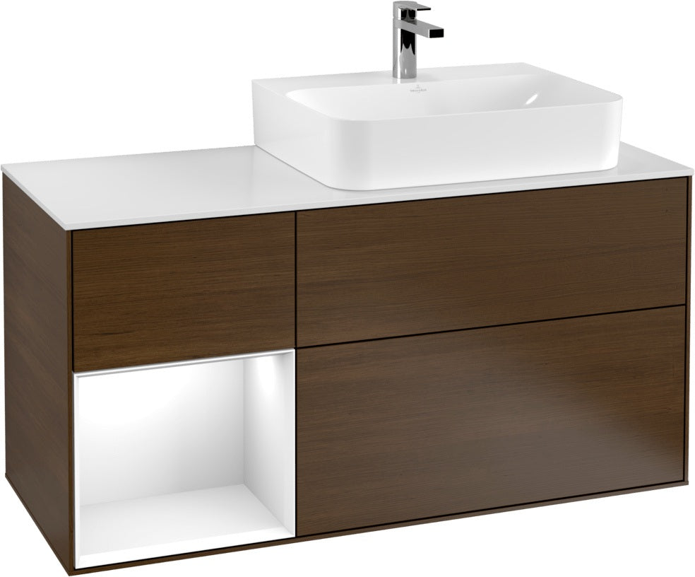 Villeroy & Boch Waschtischunterschrank Finion G141G 1200 mm Glossy White mit LED-Beleuchtung